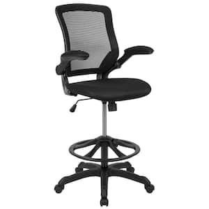 Mesh Adjustable Height Ergonomic Drafting Chair in Black