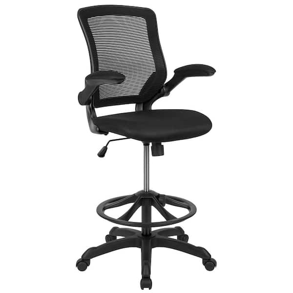 Carnegy Avenue Mesh Adjustable Height Ergonomic Drafting Chair in Black