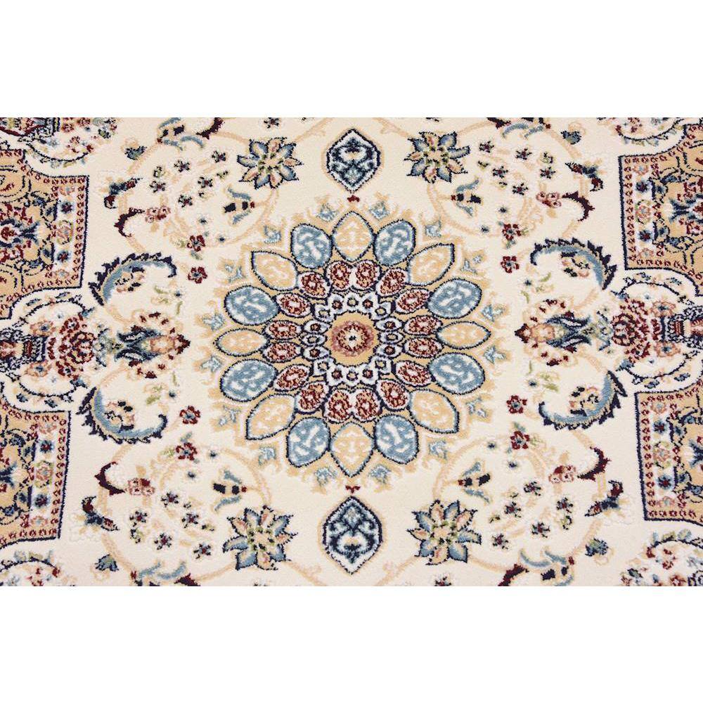 Ivory and Beige Synthetic Persian Runner Rug 3' x 13'