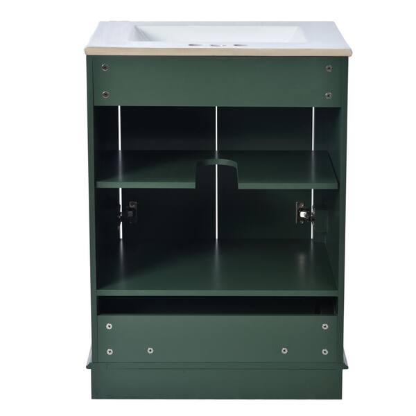 Cuschoice 24 in. Bathroom Vanity with Ceramic Sink Combo, Modern