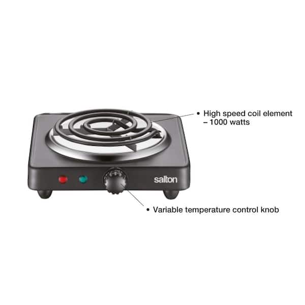 Salton Black Single Burner 7.4 in. Portable Electric Cooktop