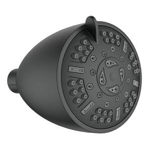 8-Spray Patterns with GPM 3.5 in. Wall Mount Rain Fixed Shower Head in Matte Black