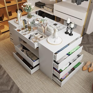 FUFU&GAGA Black 12 Drawers 63 in. W x 32 in. H Wooden