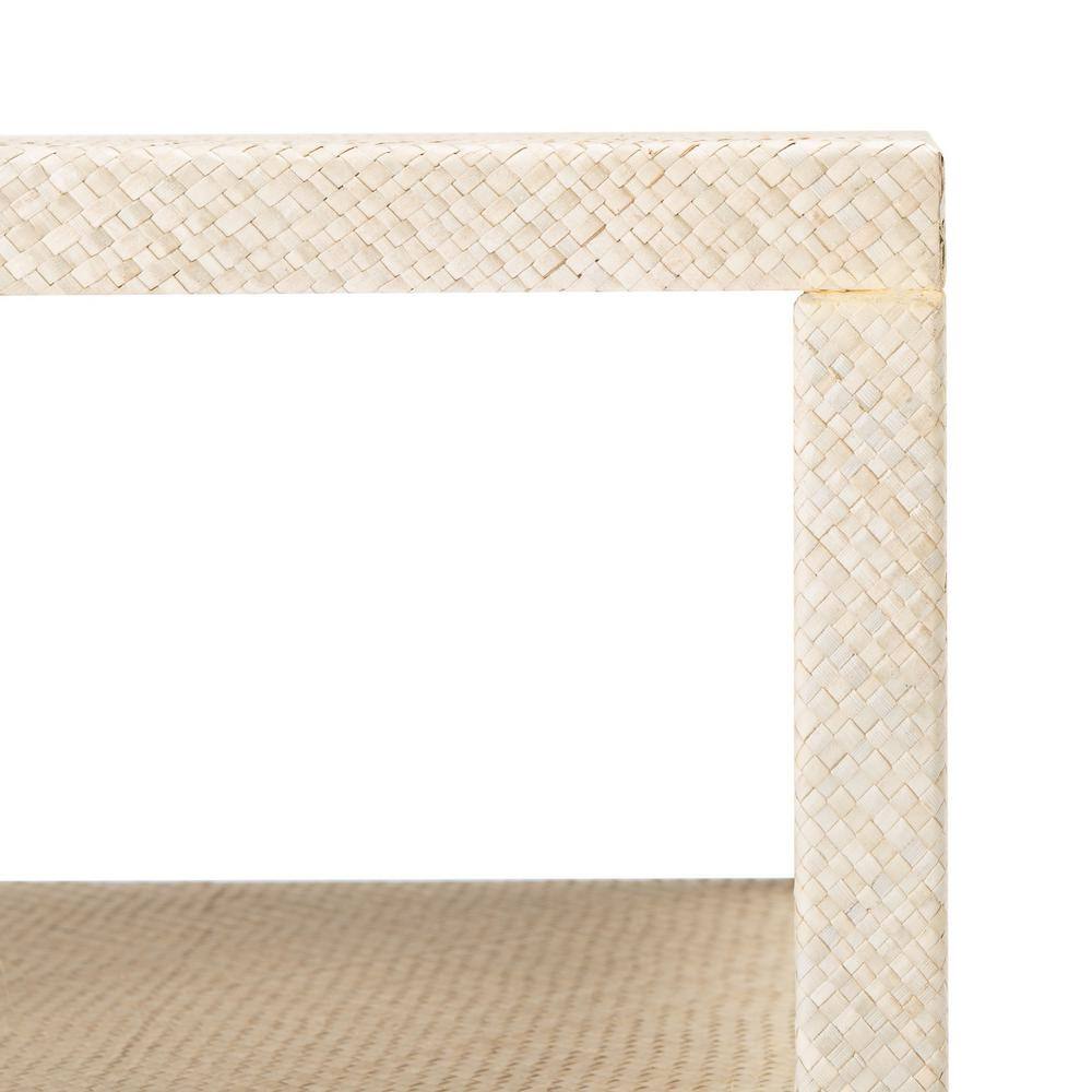 Light Natural Raffia 2-Shelf Accent Table