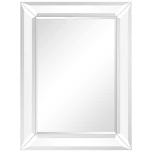 Rectangular Beveled Diamond Silver Framed Wall Mirror 40 in. x 30 in.