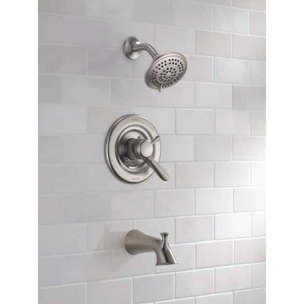 Lahara 1-Handle Tub and Shower Faucet Trim Kit in Stainless (Valve Not Included)