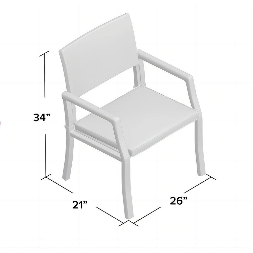 Set of 2 Brown Wicker Outdoor Dining Chairs with Cushions