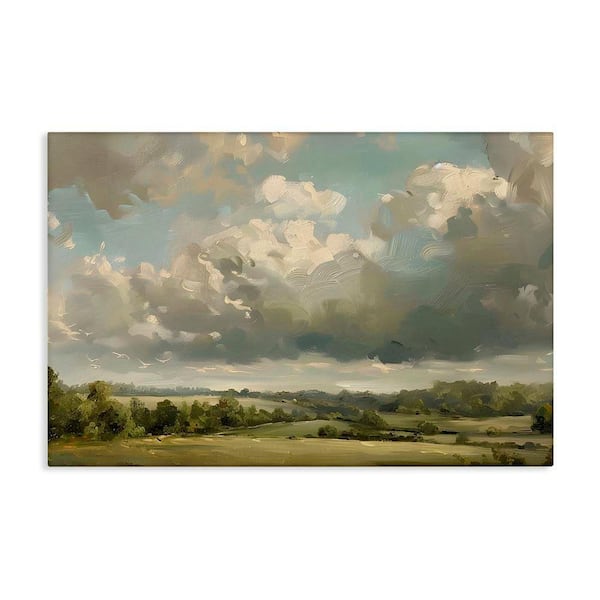Sunlit Clouds over Countryside by LSR Creative Studio Unframed Nature Graphic Art Print 20 in. x 30 in.