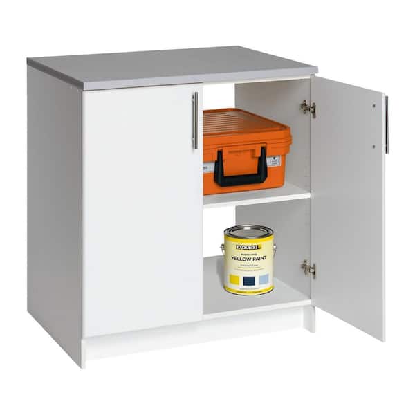Wood Freestanding Garage Cabinet in White (32 in. W x 36 in. H x 24 in. D)