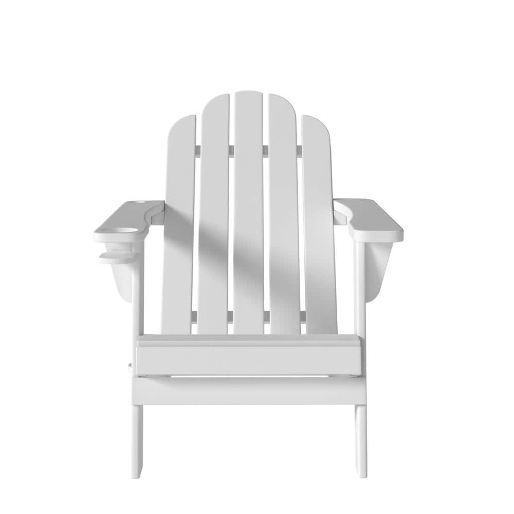Outdoor White Plastic Patio Adirondack Chair with Cup Holder and Umbrella Holder (Set of 1) price history on PriceWatchPro
