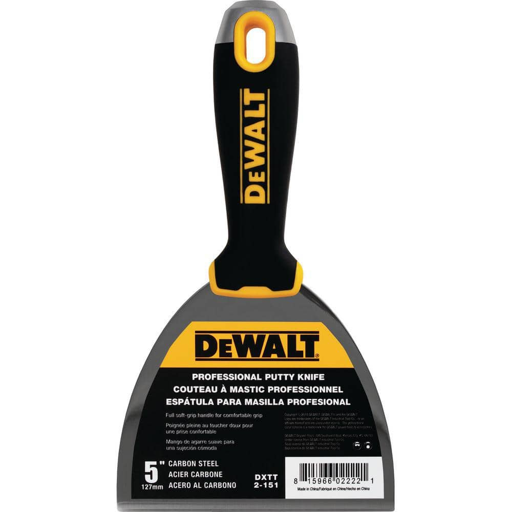 DEWALT 5 in. Stainless Steel Hammer-End Joint Knife with Soft Grip Handle