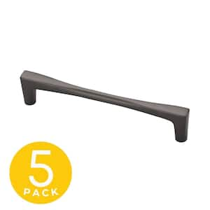 Comet Series 5 in. (128 mm) Center-to-Center Modern Matte Grey Cabinet Handle/Pull (5-Pack)