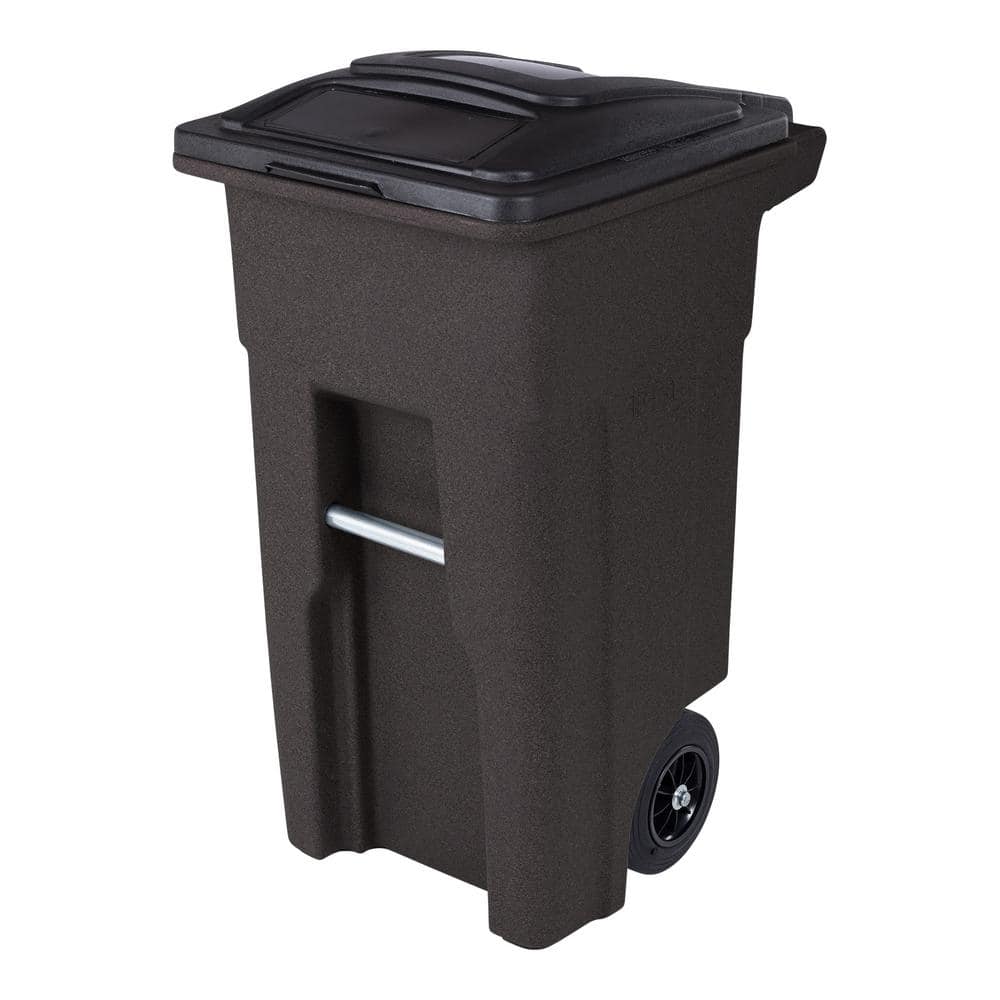 32 Gal. Brownstone Trash Can with Quiet Wheels and Attached Lid price history on PriceWatchPro