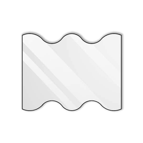 30 in. D x 35 in. H Wavy Side Rectangular Bathroom Vanity Mirror, Black Framed Wall Mirror