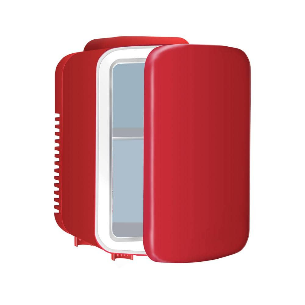 0.4 cu. ft. 4L/6 Can Portable Cooler & Warmer Freon-Free Mini Refrigerator Mini Fridge in Red -  Amucolo, Yead-CYD0-MWX