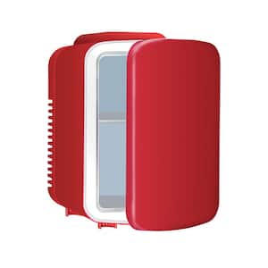 0.4 cu. ft. 4L/6 Can Portable Cooler & Warmer Freon-Free Mini Refrigerator Mini Fridge in Red
