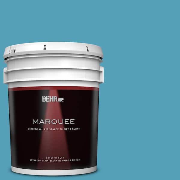 BEHR MARQUEE 5 gal. #M480-5A North Pole Blue Flat Exterior Paint & Primer