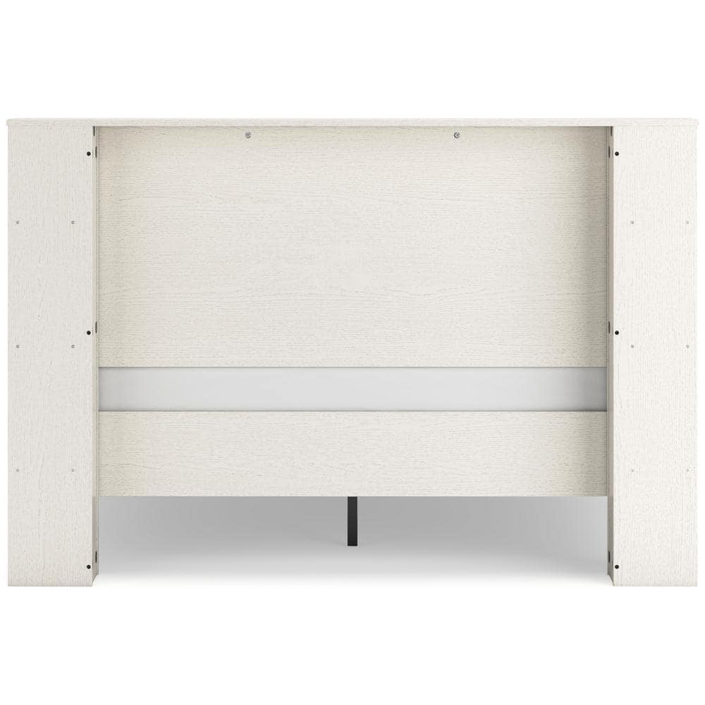 White Queen Contemporary Bookcase Headboard with Storage