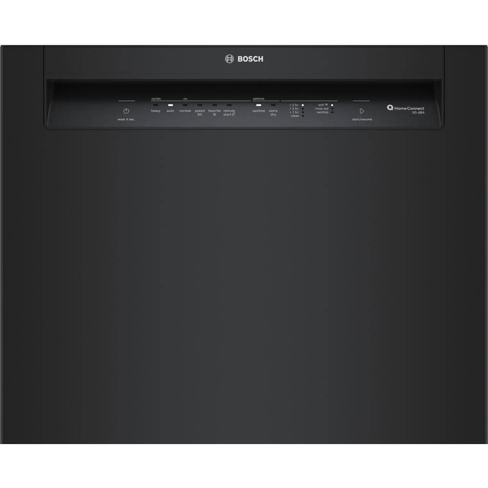 24" Black Built-In Dishwasher with Hybrid Tub