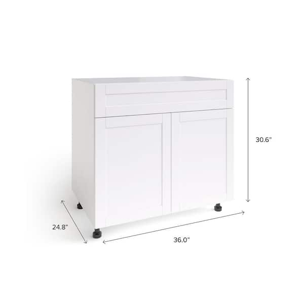 NewAge Products Home Kitchen White Shaker 2-Door and Single Drawer