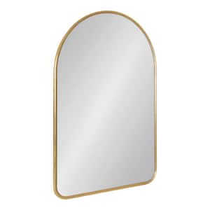 Caskill 36 in. x 24 in. MidCentury Arch Gold Framed Decorative Wall Mirror