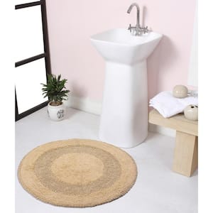 Radiant Collection 100% Cotton Bath Rugs Set, 30 in. Round, Linen