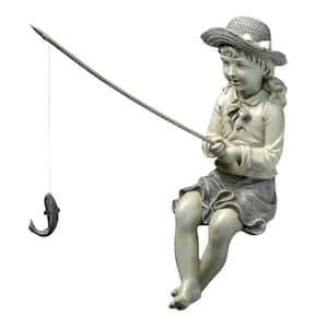 11 in. H Nellie's Big Catch Fisherwoman Statue