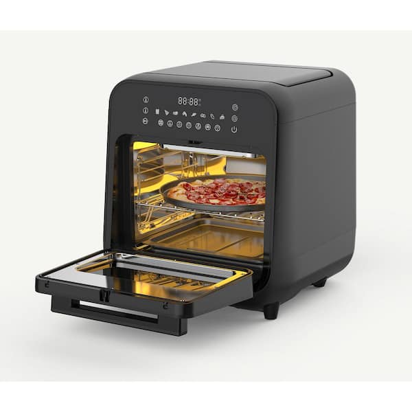 Tafole 26 qt. Black Steam Air Fryer Toaster Oven with 50 Cooking