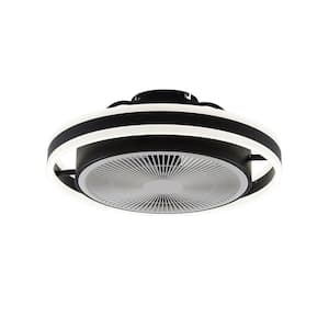20 in. LED Indoor Modern Black 3-Speed Flush Mounted Ceiling Fan with Light and Remote