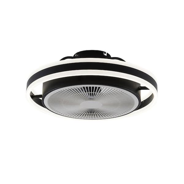 Overhead Fan Reviews for OUKANING 20 in. LED Indoor Modern Black 3-Speed Flush ...