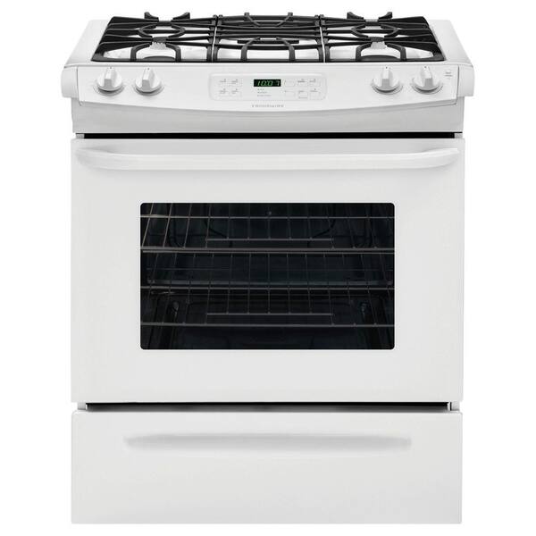 Frigidaire 30 in. 4.6 cu. ft. Slide-In Gas Range with Self-Cleaning Oven in White