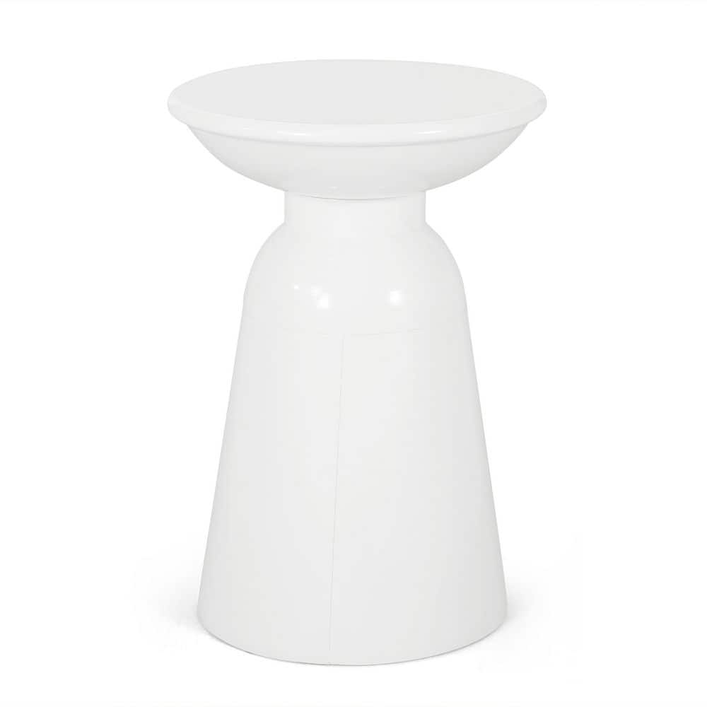 White Round Iron 20.75 in. H Outdoor Side Tables for Patio, Garden, Backyard price history on PriceWatchPro