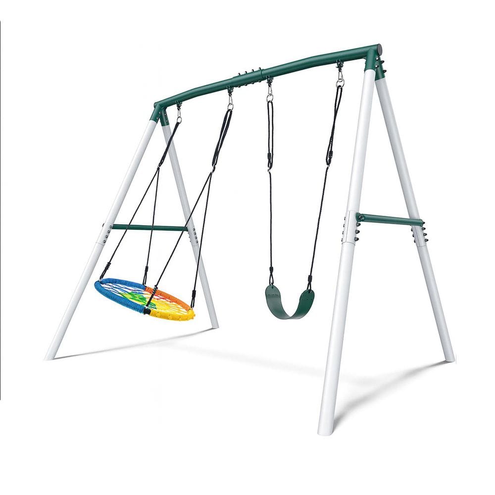 A-Frame Outdoor Playset with Spider Swing, 7.5' H, 500lb Capacity