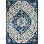 Passion Ivory/Blue 5 ft. x 7 ft. Persian Vintage Area Rug