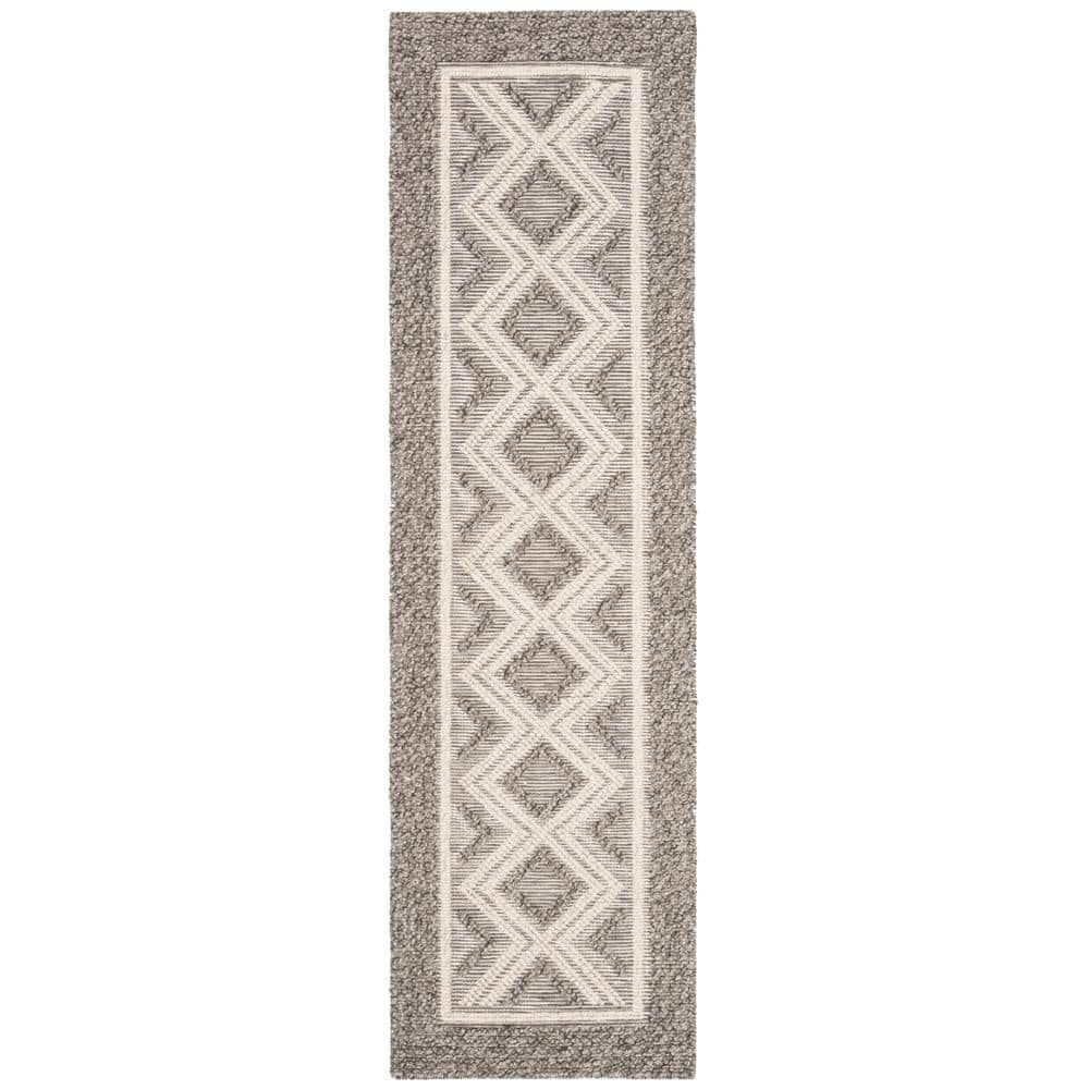 Vermont Gray/Ivory 2 ft. x 10 ft. Border Geometric Runner Rug price history on PriceWatchPro