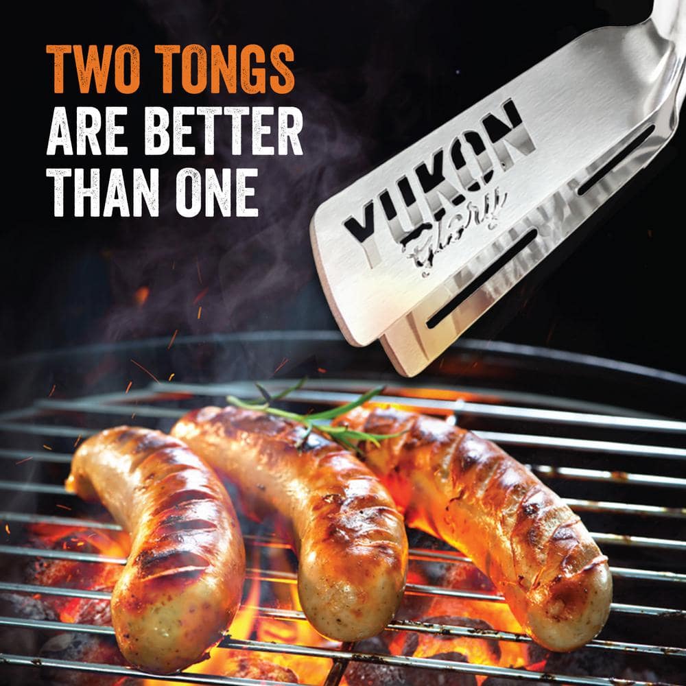 Premium Stainless Steel Tongs-Spatula with Rubber Grip