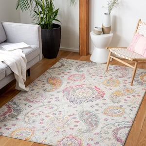 Madison Grey/Gold 9 ft. x 12 ft. Floral Geometric Paisley Area Rug