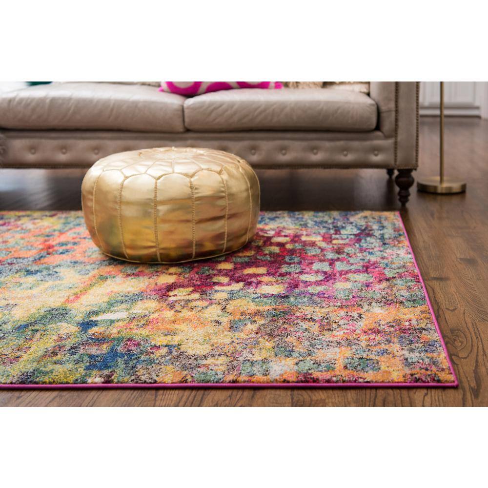 Colorful Abstract Tufted 8' x 10' Synthetic Area Rug