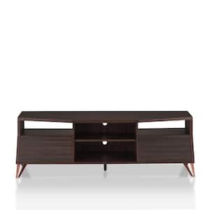 Anse 63 in. Wenge MDF TV Stand Fits TVs Up to 70 in. with Storage Doors