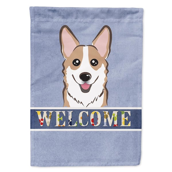 Caroline's Treasures 28 in. x 40 in. Polyester Sable Corgi Welcome Flag Canvas House Size 2-Sided Heavyweight
