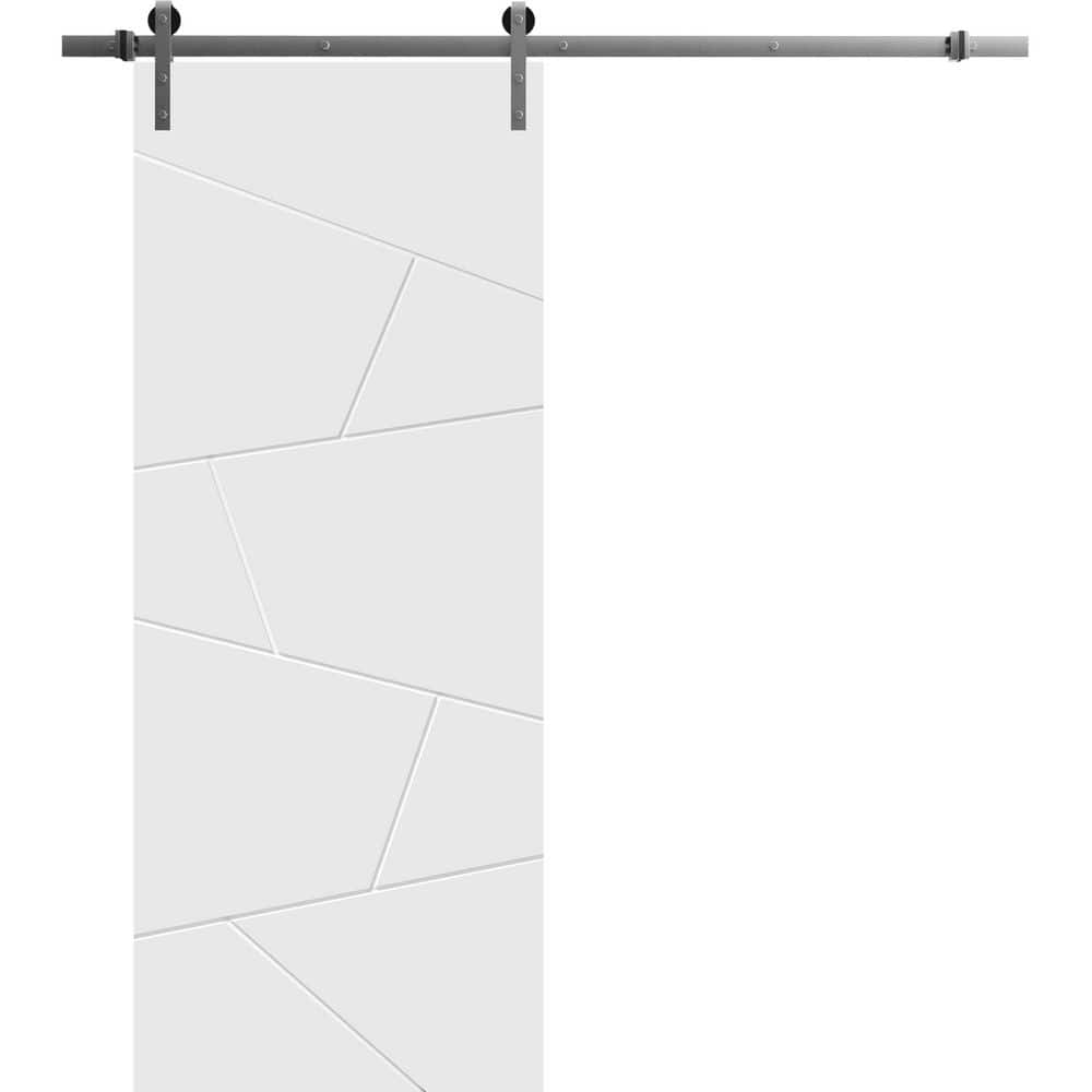 Assembly Required 30 in. x 84 in. 1-Panel Painted White Solid Wood Sliding Barn Door with Hardware Kit price history on PriceWatchPro