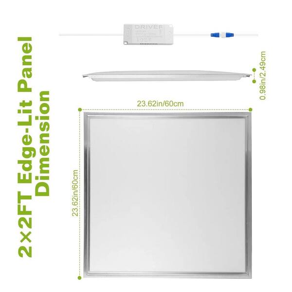 phyfalip 150-Watt Panel Ceiling Light Integrated LED Recessed Edge-Lit with 5800 Lumen in White