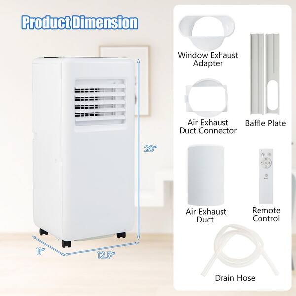hidex田島昭宇 Type:A/WHIT Gymax 8000 BTU Portable Air Conditioner Cools 250 sq. ft