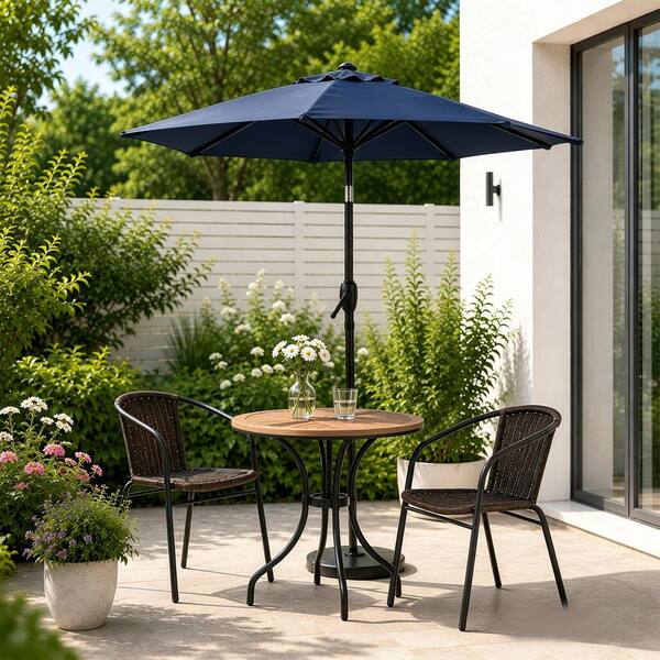 7ft half patio umbrella Formosa Covers wood market Tilt mechanism Product Description 7-1/2' Market Half Umbrella