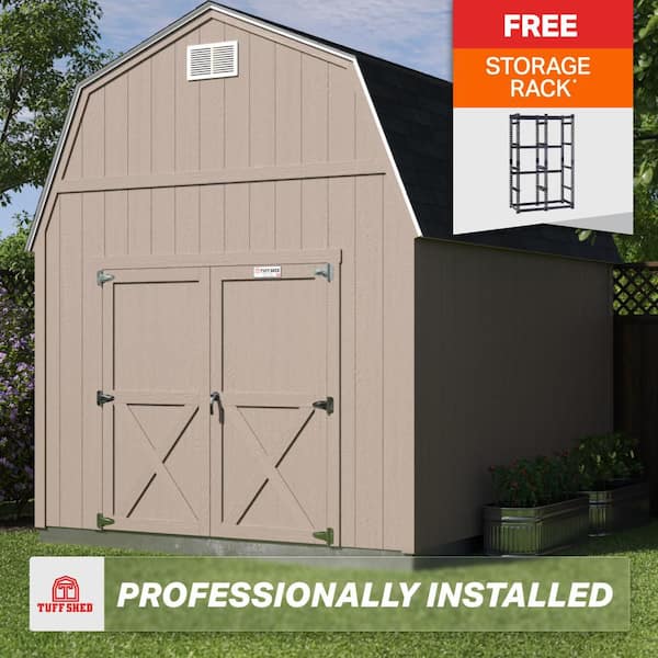 Professionally Installed Tahoe Independence 10ft. x 12 ft. Primed Wood Storage Shed w/ 7 ft. High Sidewall (120 sq. ft.)