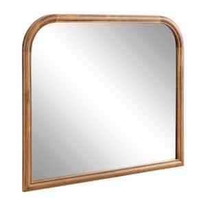 Glenby 34.00 in. W x 28.00 in. H Rustic Brown Arch Transitional Framed Decorative Wall Mirror
