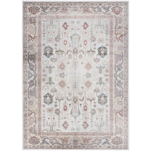 Vintage Home Ivory 4 ft. x 6 ft. Medallion Traditional Area Rug