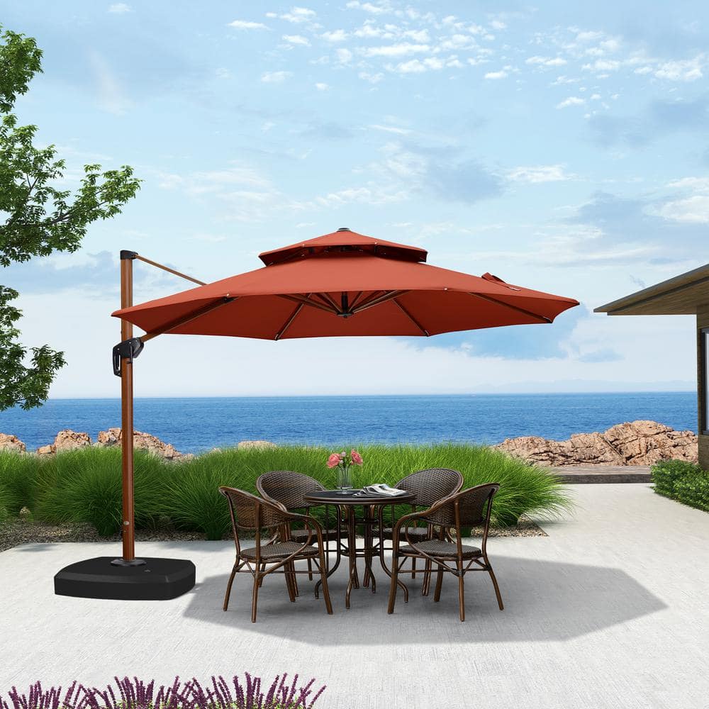 PURPLE LEAF 12 ft. Octagon HighQuality Wood Pattern Aluminum