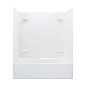 Durawall 60 in. L x 32 in. W x 72.75 in. H Rectangular Tub/ Shower Combo Unit in White with Left-Hand Drain