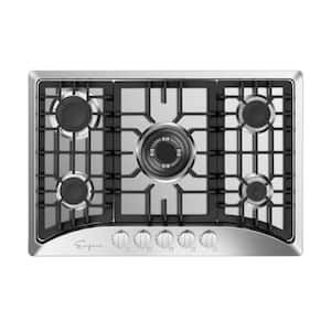 Built-in 30 in. Gas Cooktop - 5 Sealed Burners Cook Tops in Stainless Steel